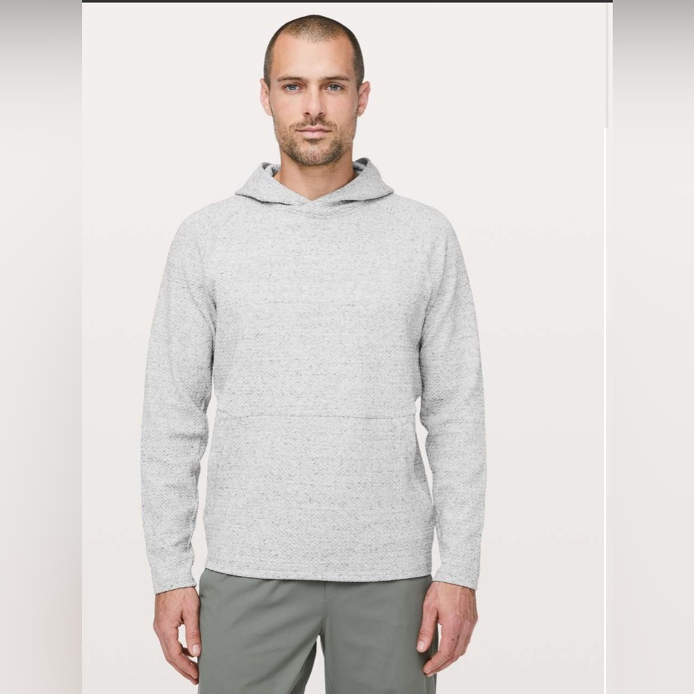 Lululemon At Ease Hoodie Heathered Melody Light Grey / Black Size XXL NWOT